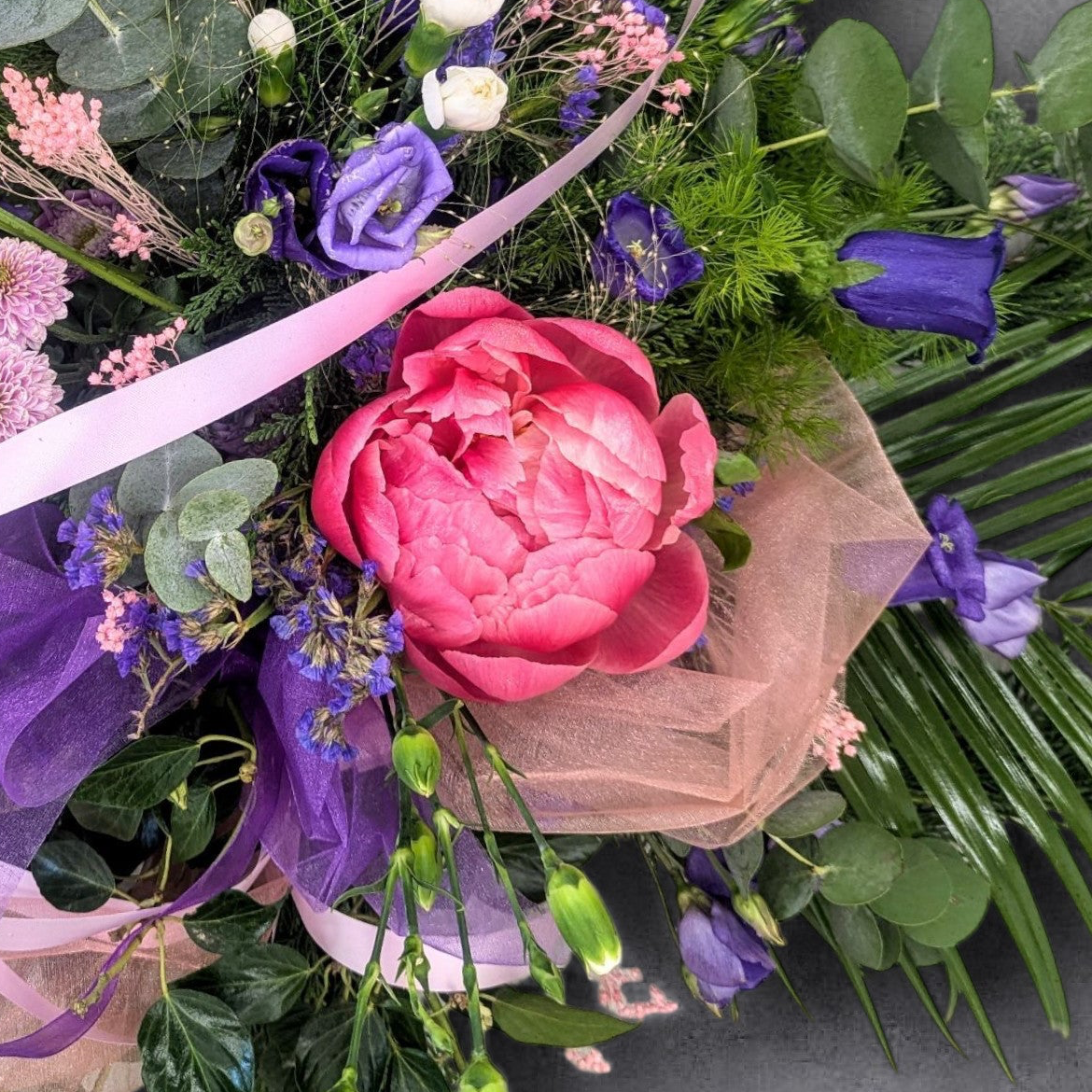 Sympathy Spray with Peony & Lisianthus
