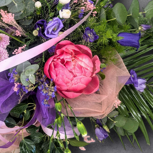 Sympathy Spray with Peony & Lisianthus